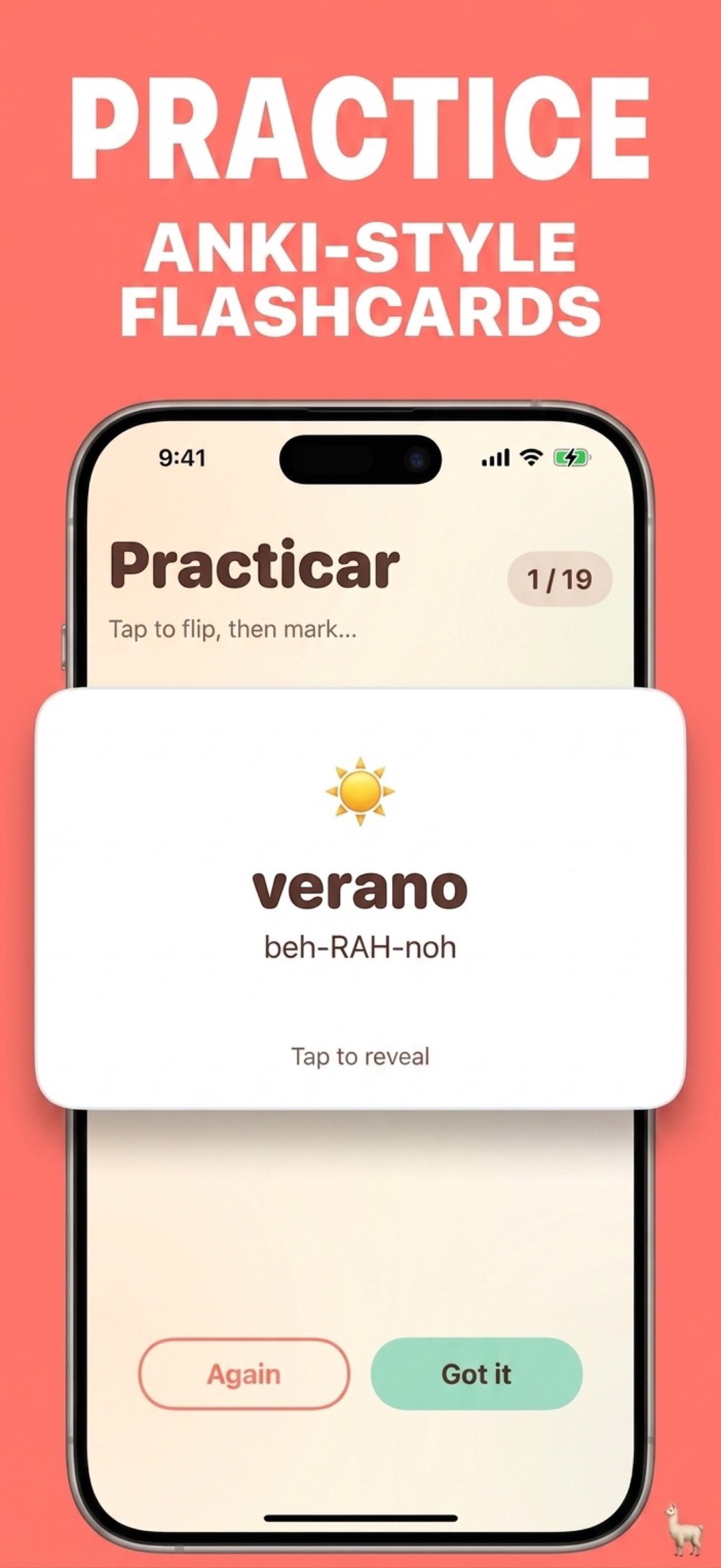 Pantalla de práctica